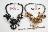 pn532 beautiful flower jewelry necklace mixed with pearl and colorful gemstone beads